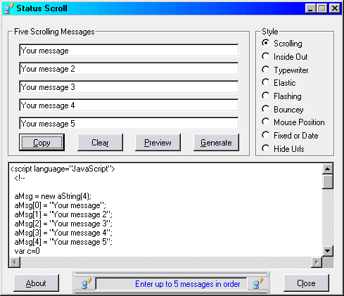 Status Scroll - Create Scrolling Status Bar Messages